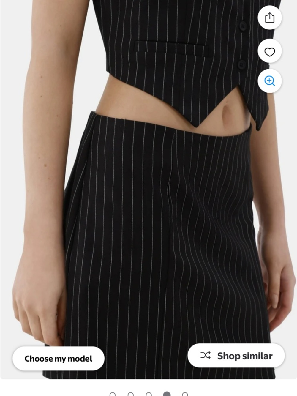 No Boundaries Black Pinstripe Midi Skirt